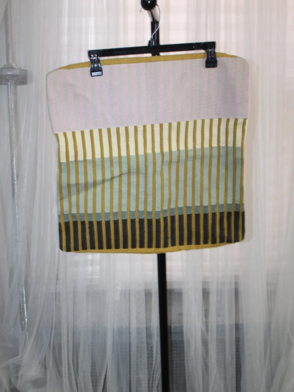 West Elm. Striped Pillow Cover – Blue & Mustard. Sz. 20